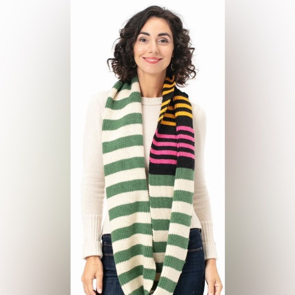 Rock Flower Paper Infinity Scarf New with Tags Colorful Winter Cozy Maximalist